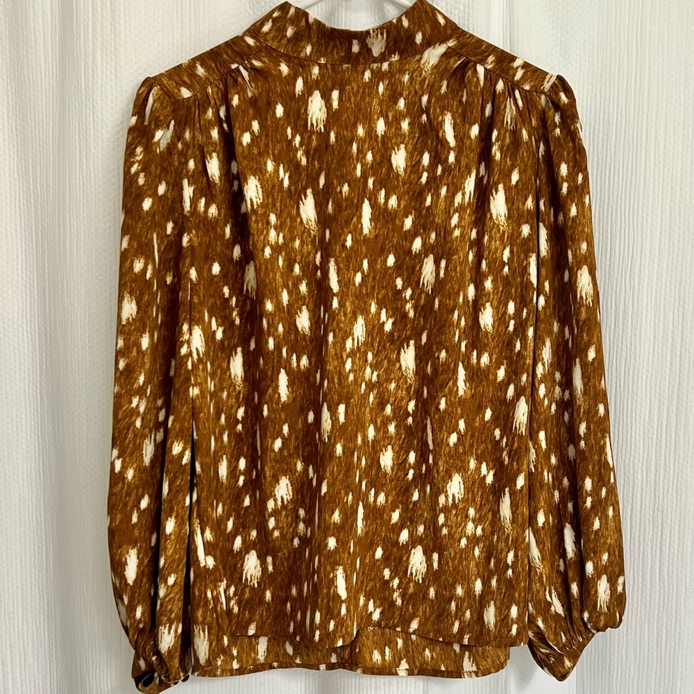 Express Brown and White Print Blouse